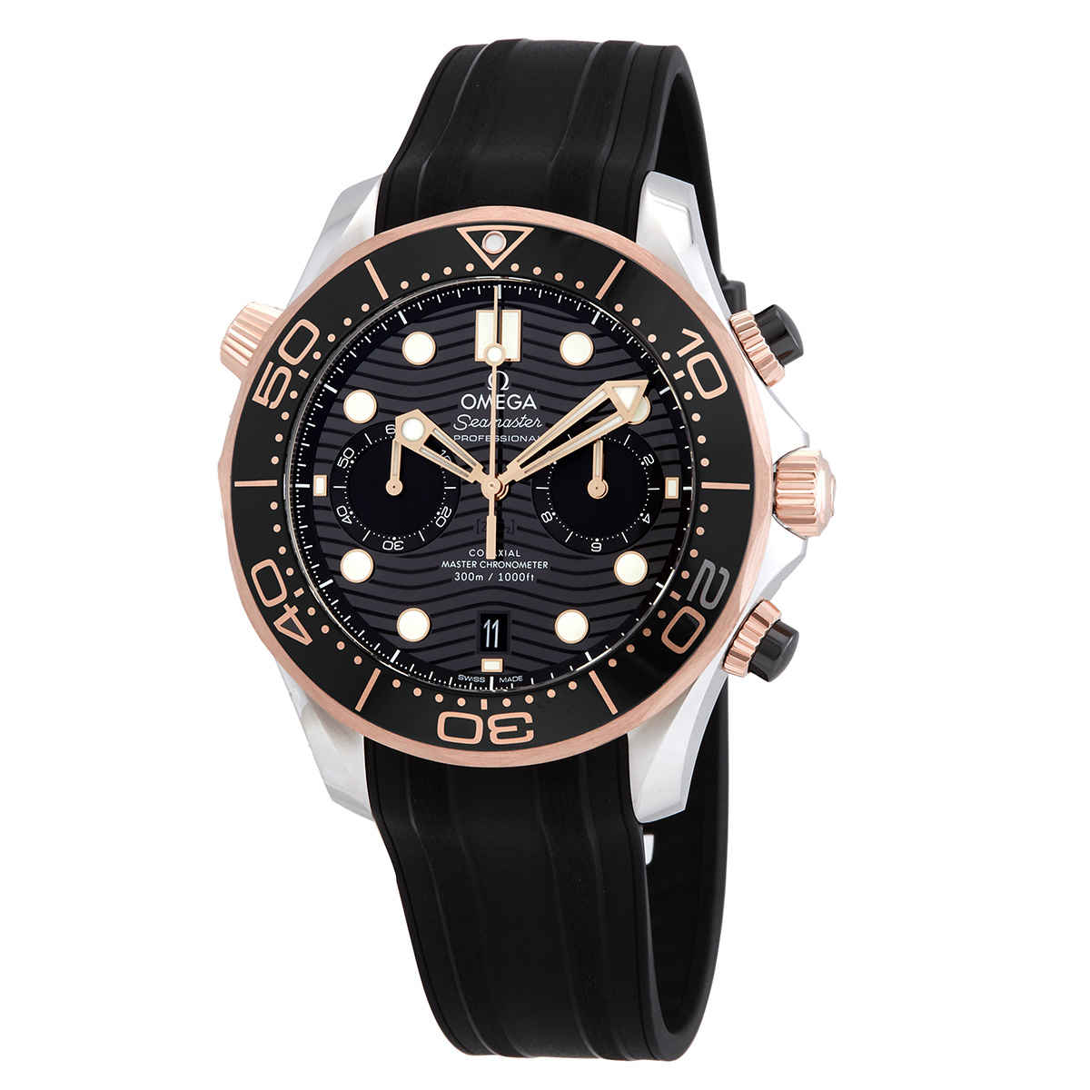 Omega Seamaster Diver 300M 44mm Black Dial Stainless Steel and Sedna�?18k Rose Gold Strap 210.22.44.51.01.001 - Image 6