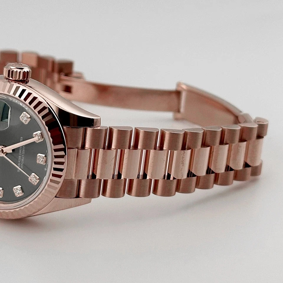 Rolex Lady-Datejust 28mm 279175 Green Diamond-Set Dial President Everose Gold - Image 2