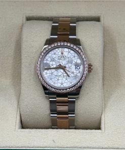Alternative view of Rolex Datejust m278381-0031/0032 Silver Floral Motif Diamond Dial Diamond-Set Bezel 31mm