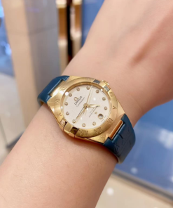 Alternative view of Omega Constellation Ladies' Selection 29mm yellow gold on leather strap 131.53.29.20.55.001