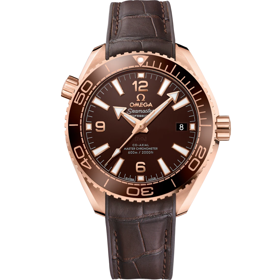 Omega Seamaster Planet Ocean 600M 39.5mm Brown Dial Sedna�?18k Rose Gold Strap 215.63.40.20.13.001