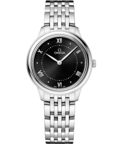 Omega De Ville Prestige 30 mm Black Dial Stainless Steel Bracelet 434.10.30.60.01.001