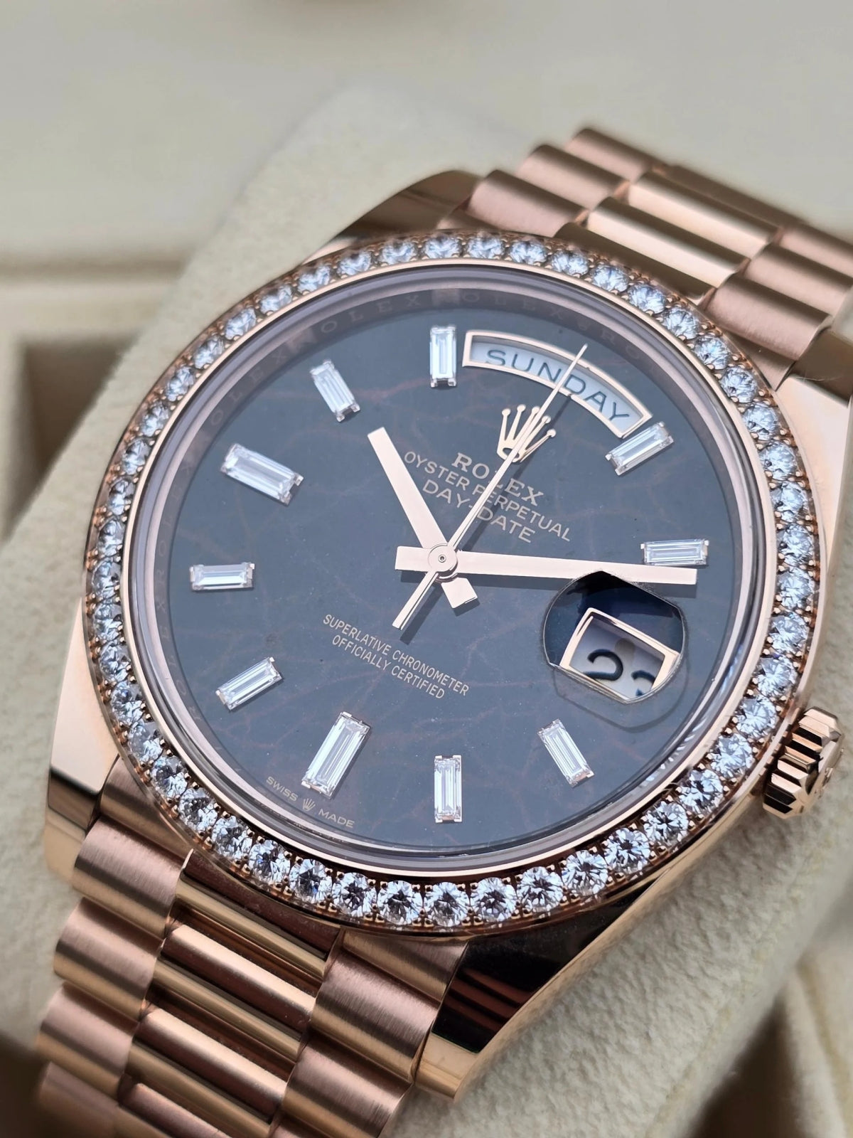 Rolex Day-Date 40mm Eisenkiesel / Diamonds Dial 228345rbr-0016 - Image 8