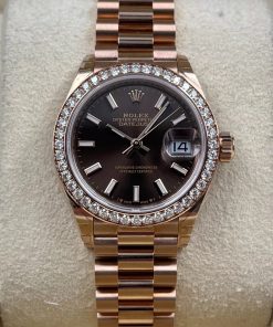 Alternative view of Rolex  Lady-Datejust 28mm 279135RBR Chocolate Dial Jubilee Bracelet