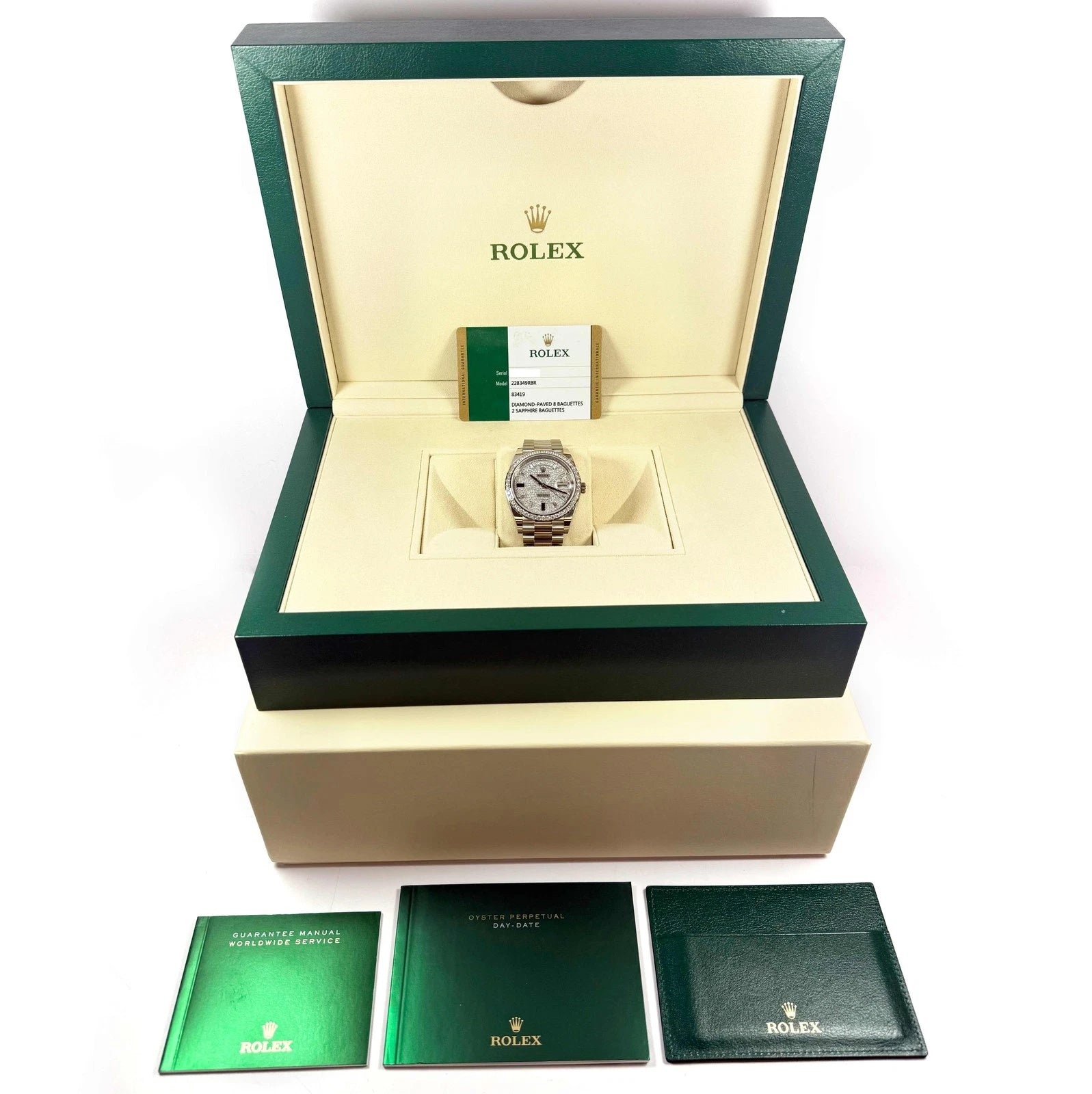 Rolex 228349RBR-0036 Day-Date 40mm 18k White Gold Paved With Diamonds Watch - Image 9