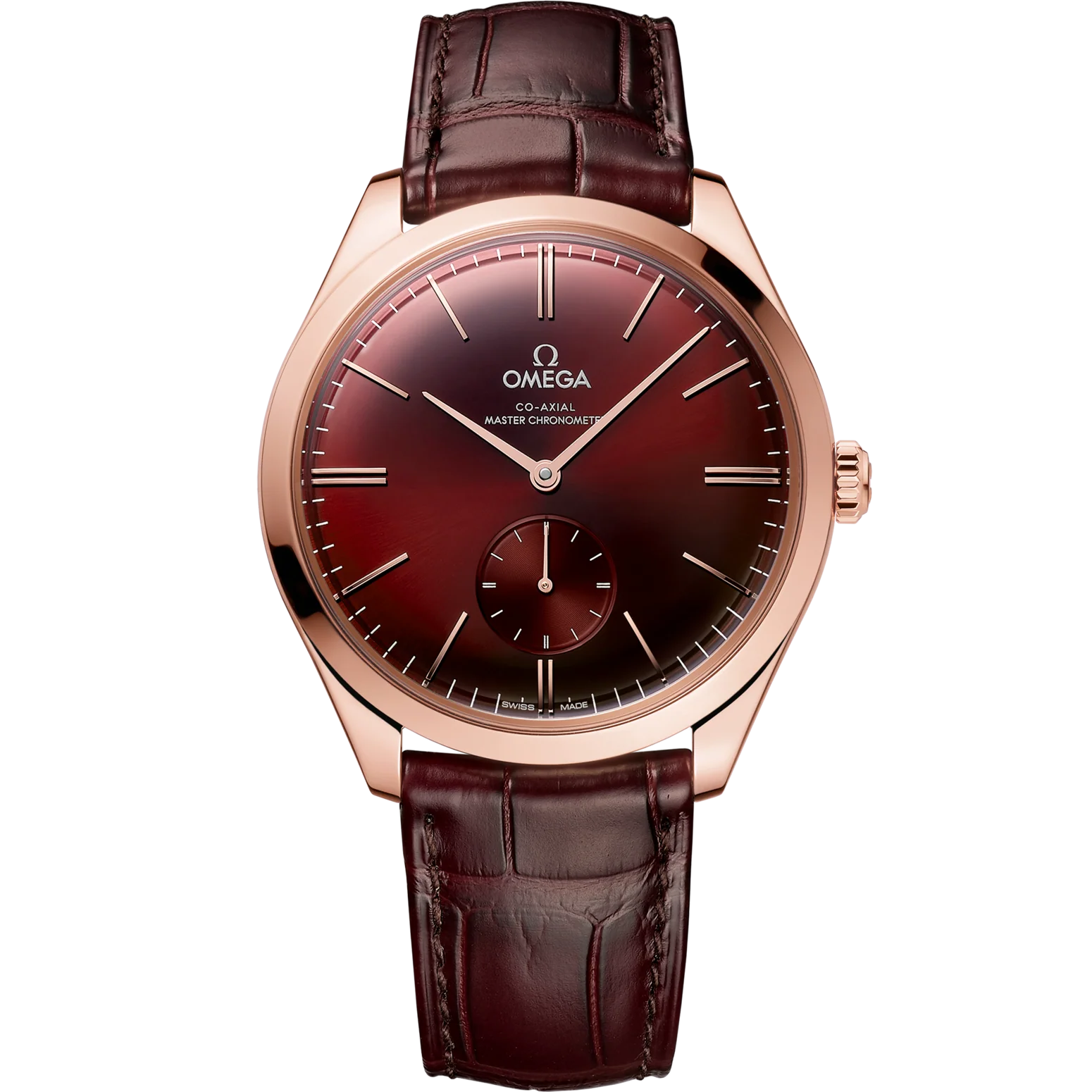 Omega De Ville Trésor 40mm Red Dial Sedna�?18k Rose Gold Strap 435.53.40.21.11.002