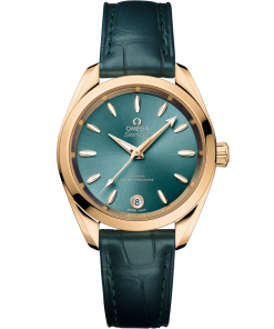 Omega Seamaster Aqua Terra Shades 34 mm Lagoon green Dial Moonshine�?18k Yellow Gold Strap 220.53.34.20.10.001
