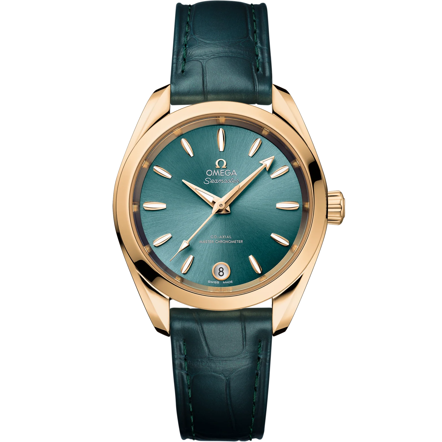 Omega Seamaster Aqua Terra Shades 34 mm Lagoon green Dial Moonshine�?18k Yellow Gold Strap 220.53.34.20.10.001