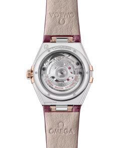 Alternative view of Omega Constellation 29mm Steel And Sedna Gold Case Diamond Bezel PVD Canopus Gold Silver Dial Burgundy Leather Strap 131.28.29.20.52.001