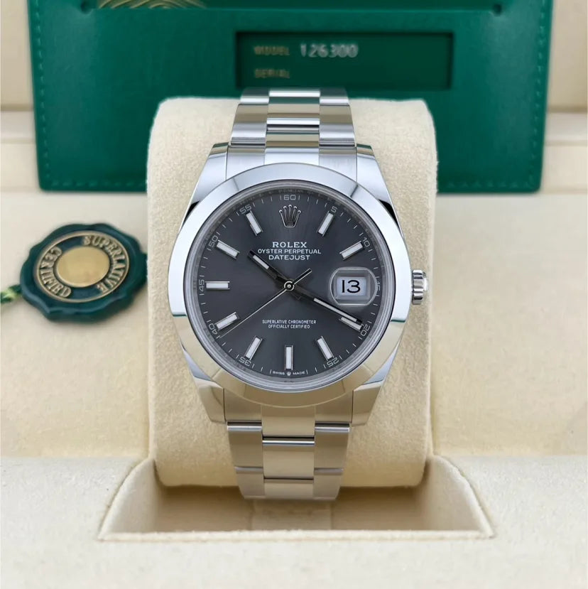 Rolex Datejust 41mm 126300 Slate Index Jubilee Stainless Steel Watch - Image 7