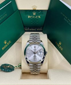 Alternative view of Rolex Datejust 41mm 126300 Silver Index Jubilee Stainless Steel Watch