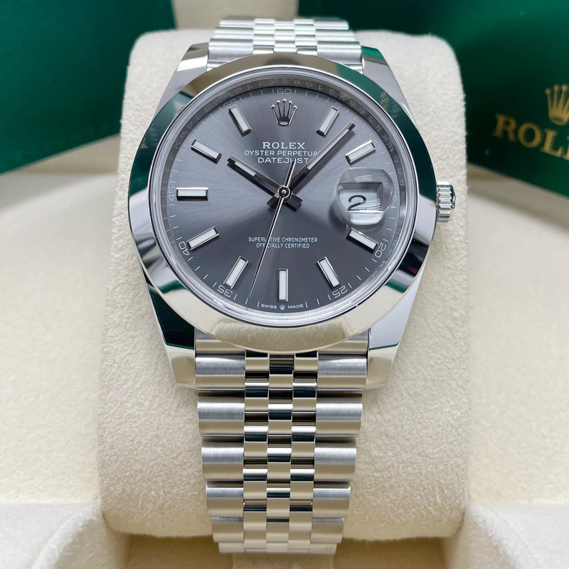 Rolex Datejust 41mm 126300 Slate Index Jubilee Stainless Steel Watch - Image 11
