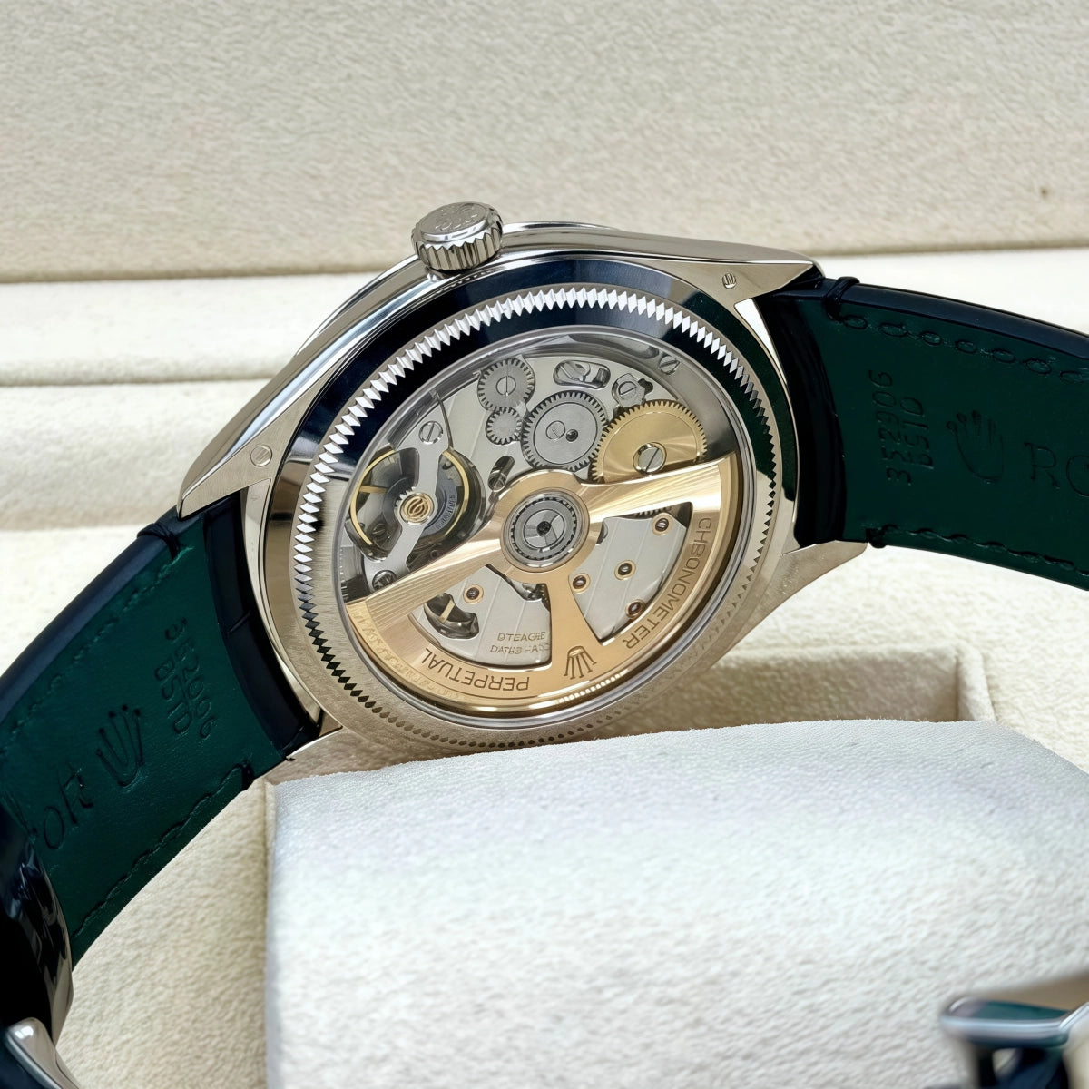 Rolex 1908 Platinum Ice Blue Dial Black Alligator Strap - 52506-0003 - Image 5