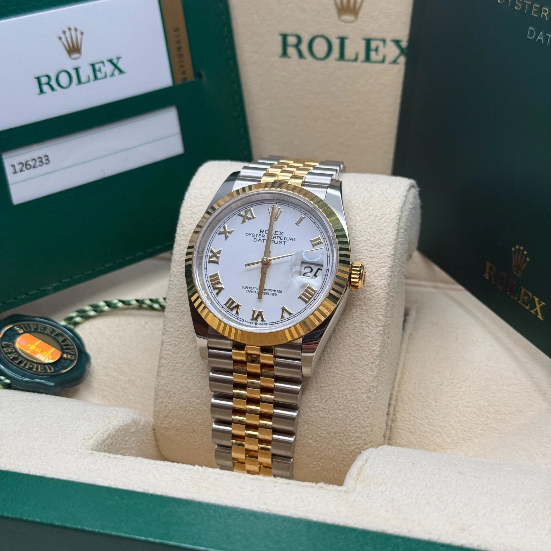 Rolex Datejust 36mm 126233 White Dial Oyster Bracelet Watch - Image 8