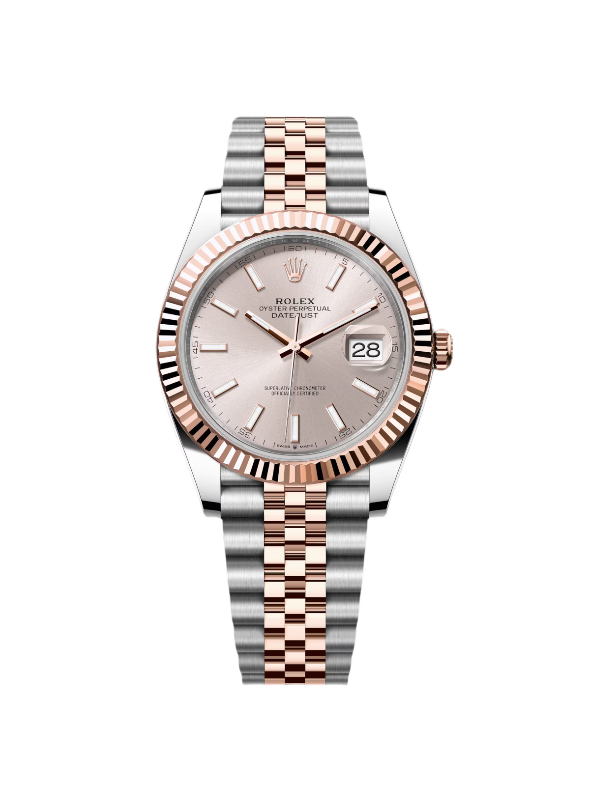 Rolex Datejust 41mm 126331 Sundust Index Oyster Steel and Everose Gold Watch - Image 8