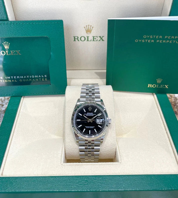 Rolex Datejust 36mm 126234 Black Index Jubilee Stainless Steel Mens Watch - Image 3