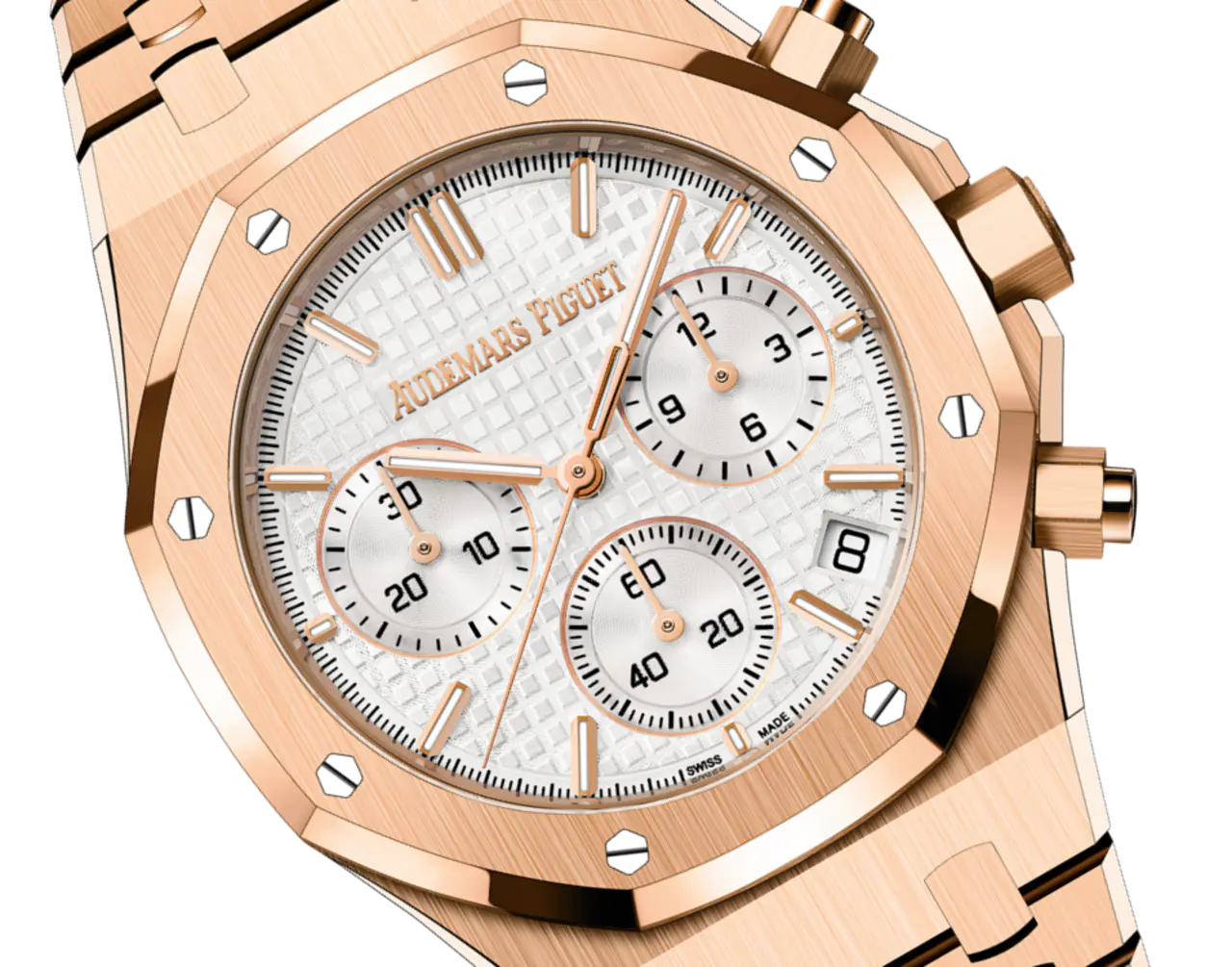Audemars Piguet ROYAL OAK Pink Gold Silver-Toned Dial CHRONOGRAPH 41mm - Image 3