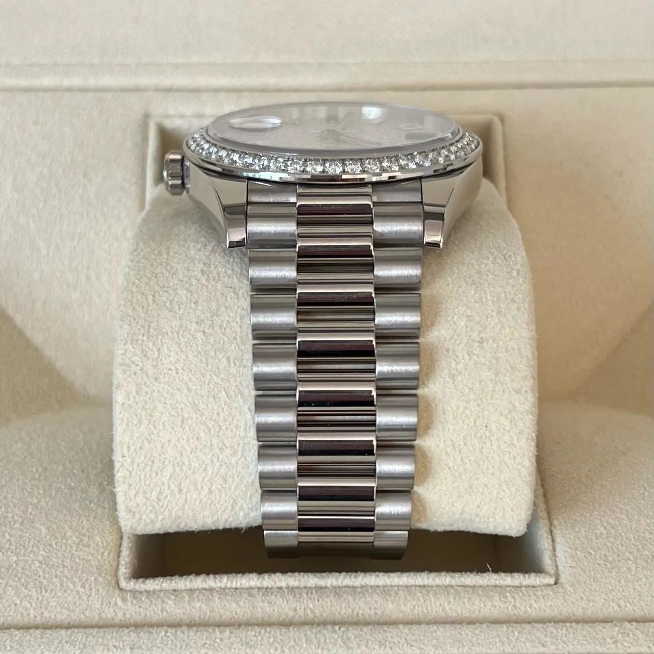 Rolex 228349RBR-0036 Day-Date 40mm 18k White Gold Paved With Diamonds Watch - Image 4