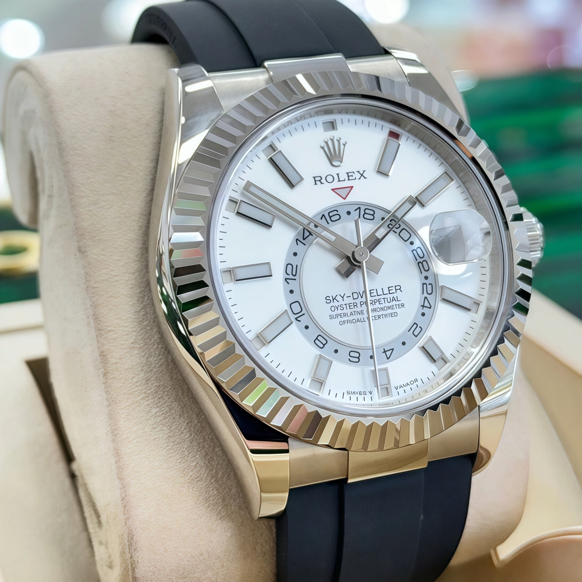 Rolex Sky-Dweller 42mm White Gold White Dial Oysterflex - 336239 - Image 4