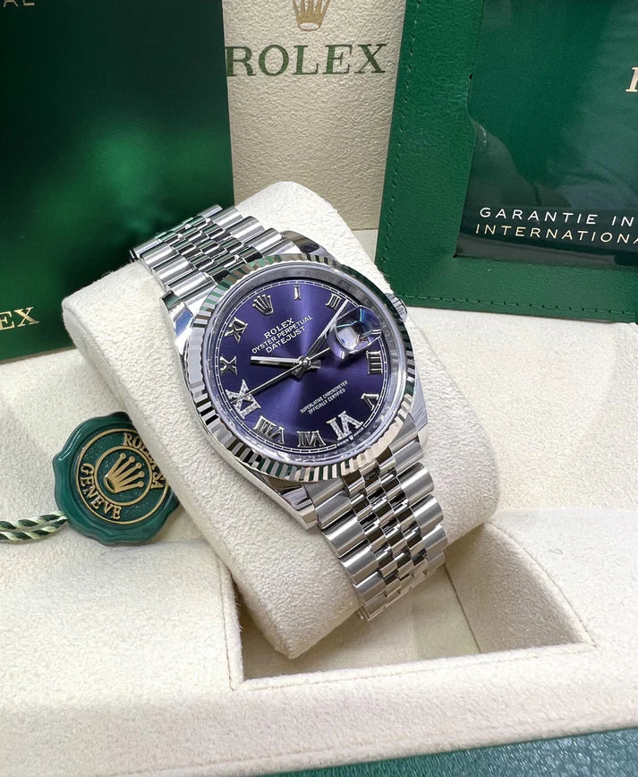 Rolex Datejust 36mm 126234 Datejust Aubergine Purple Diamond Roman Oyster Stainless Steel - Image 5