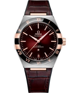 Omega Constellation 41mm Red Dial Stainless Steel and Sedna�?18k Rose Gold Strap 131.23.41.21.11.001
