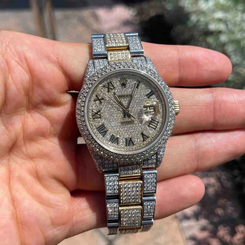 Diamond Rolex 36mm yellow two-tone dial, set with 29 carats of VS1 natural diamonds - Image 6