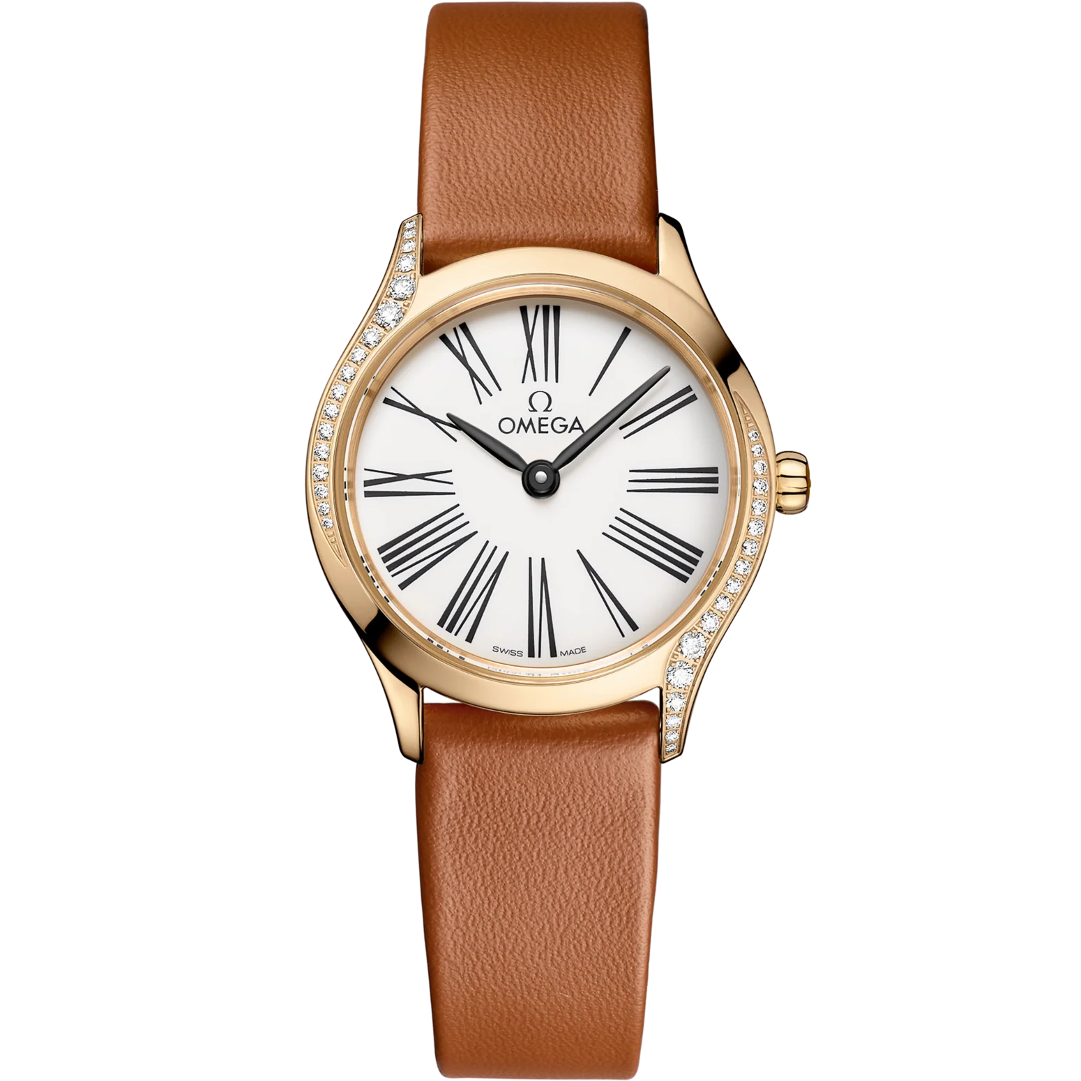 Omega De Ville Mini Trésor 26mm White Dial with Diamonds Moonshine�?18k Rose Gold Strap 428.57.26.60.04.004