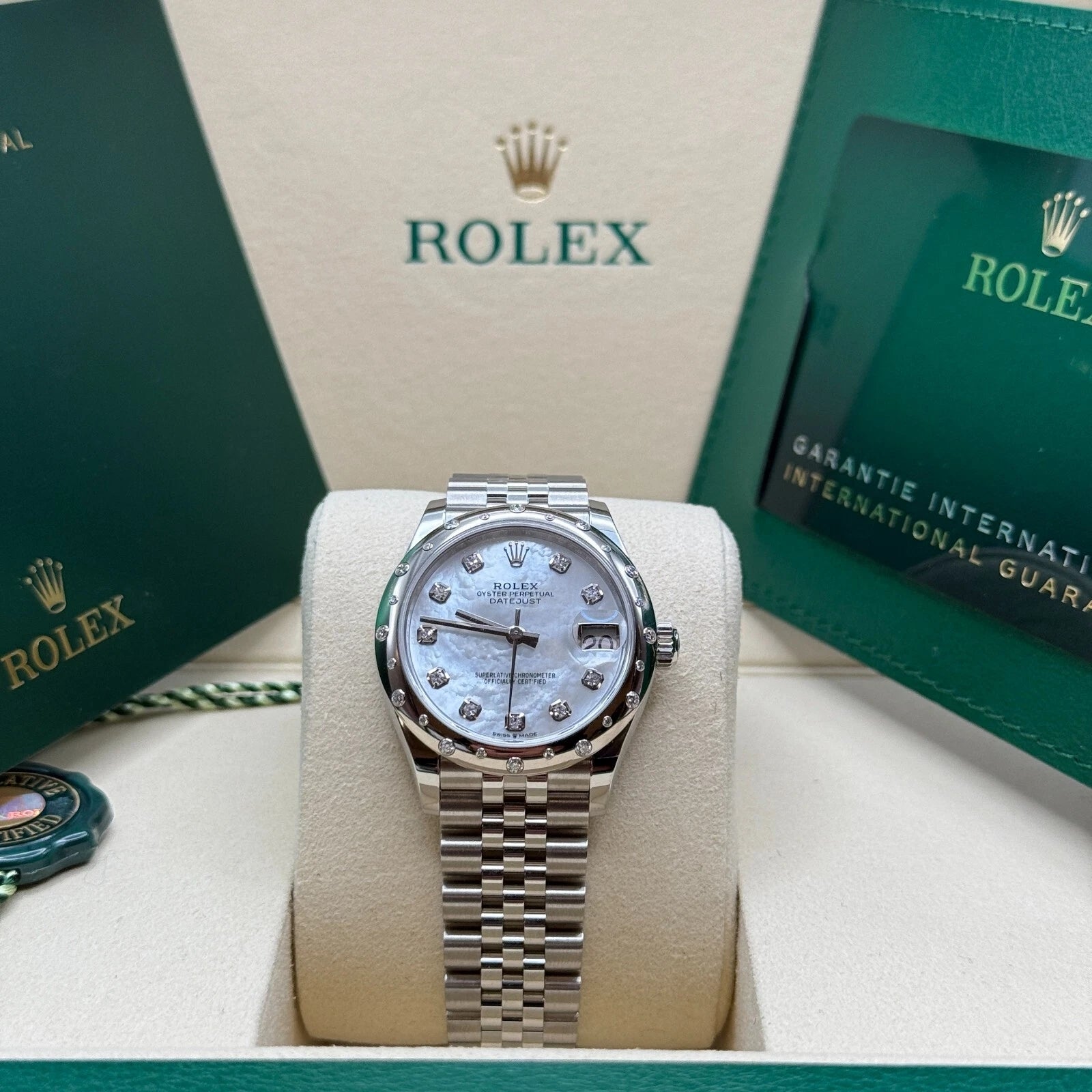 Rolex Datejust m278344-0005/0006 Mother-of-Pearl Dial 31mm Domed Diamond Oyster Watch - Image 2