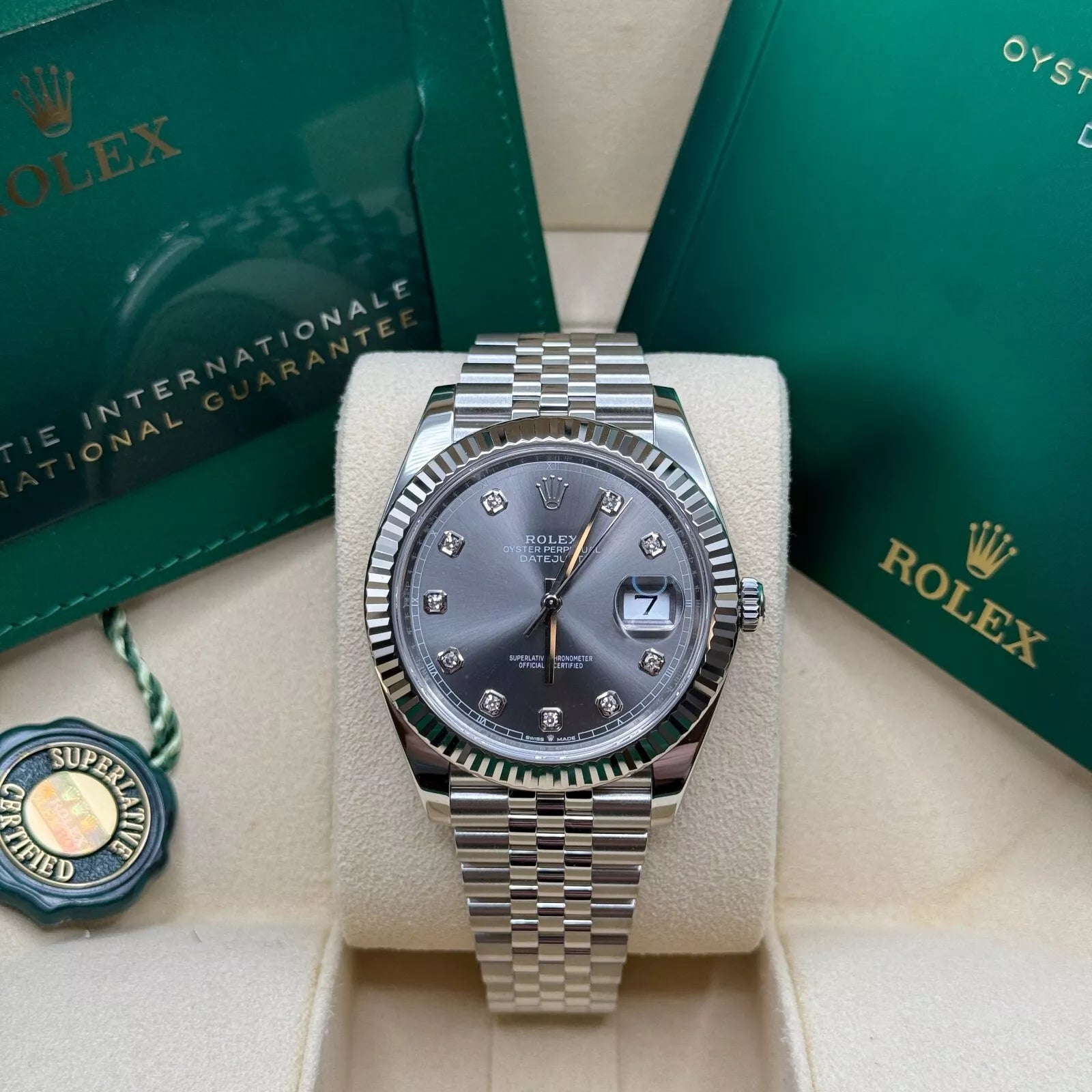 Rolex Datejust 41mm 126334 Slate Diamond Jubilee Stainless Steel - Image 3