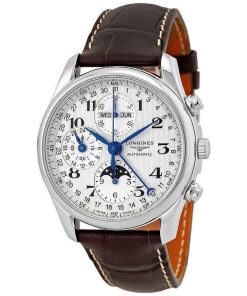 Longines Men's L2.673.4.78.3 Master Collection Complete Calendar Date Scale Around the Outer Rim,Chronograph Brown Leather Watch