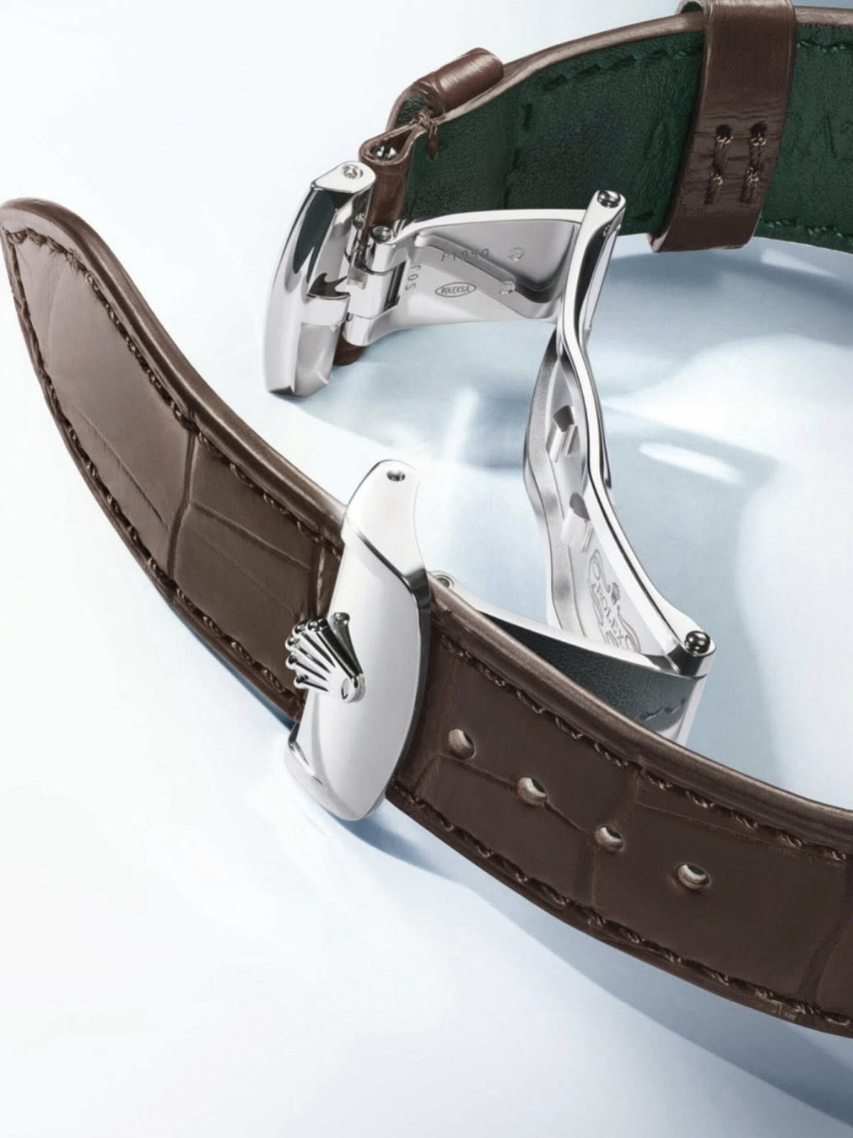 Rolex 1908 Platinum Ice Blue Dial Brown Alligator Strap - 52506-0002 - Image 9