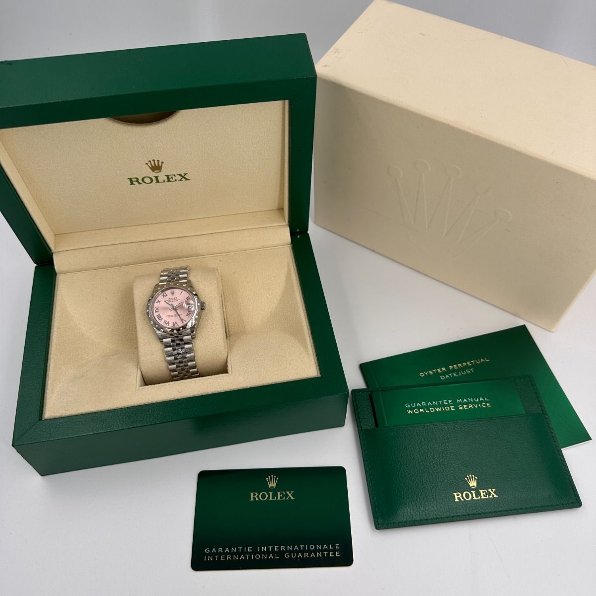 Rolex Datejust m278344-0021/0022 Pink Dial 31mm Domed Diamond Oyster Watch - Image 10