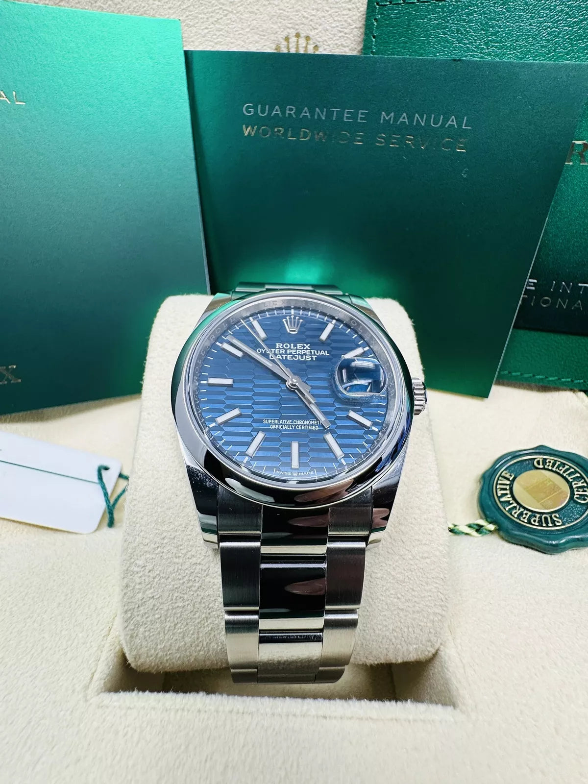 Rolex Datejust 36mm 126200 Oyster Perpetual Blue Fluted Motif Dial Jubilee Stainless Steel - Image 6