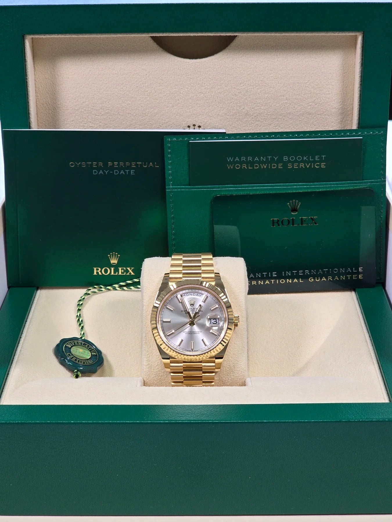 Rolex Day-Date President 40mm Yellow Gold Silver Index Dial - 228238 - Image 3