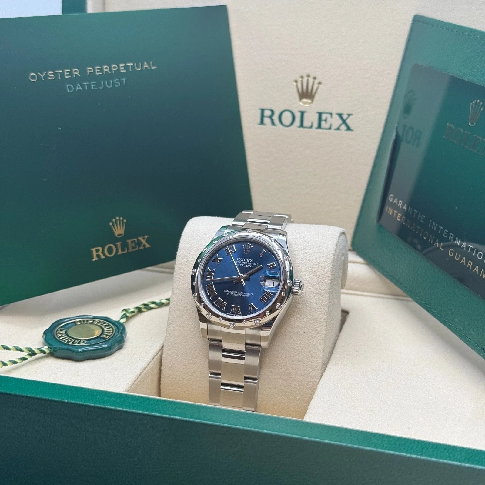 Rolex Datejust m278344-0035/0036 Bright Blue Dial 31mm Domed Diamond Oyster Watch - Image 5