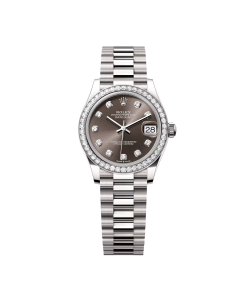 Rolex Datejust m278289RBR-0006 Dark Grey Dial White Gold President Watch