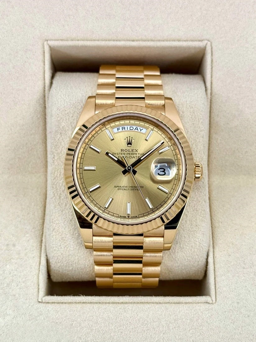 Rolex Day-Date President 40mm Yellow Gold Champagne Index Dial - 228238 - Image 2