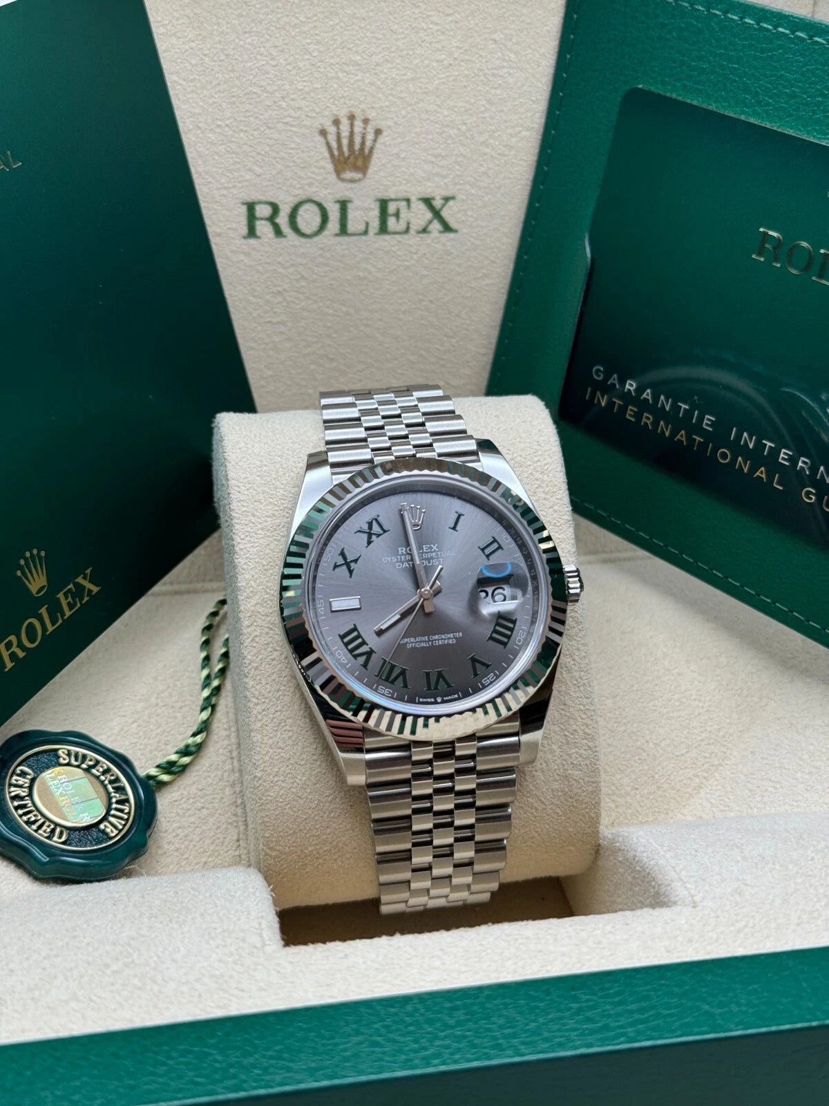 Rolex Datejust 41mm 126334 Slate Roman Jubilee Stainless Steel Mens Watch - Image 12