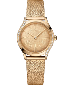 Omega De Ville Mini Trésor 26mm Yellow Dial with Diamonds Moonshine�?18k Rose Gold Bracelet 428.55.26.60.99.001