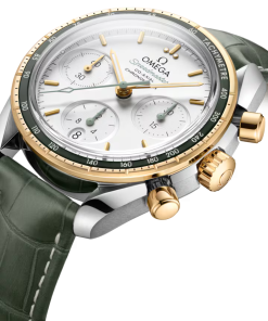 Alternative view of Omega Speedmaster 38 Silver Dial 38mm Stainless Steel 18k Yellow Gold Strap 324.23.38.50.02.001