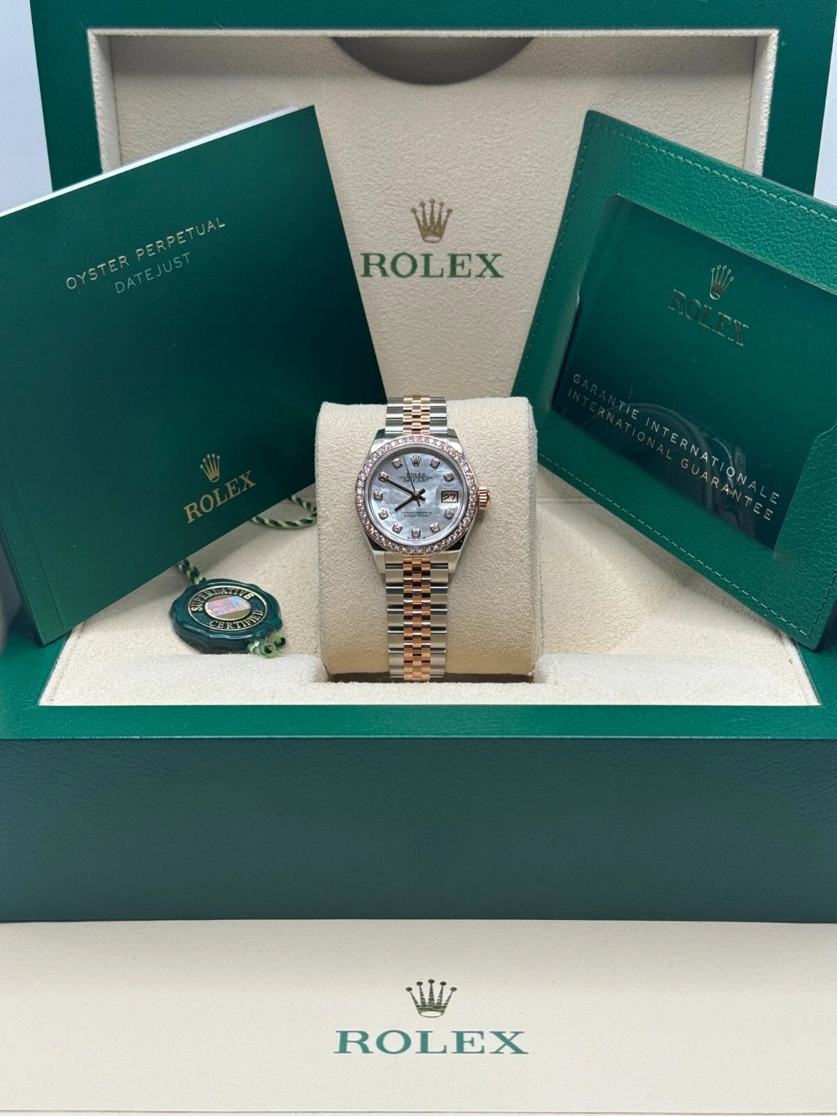 Rolex Lady-Datejust 28mm 279381RBR Mother-of-Pearl Diamond Dial Oyster Bracelet - Image 8