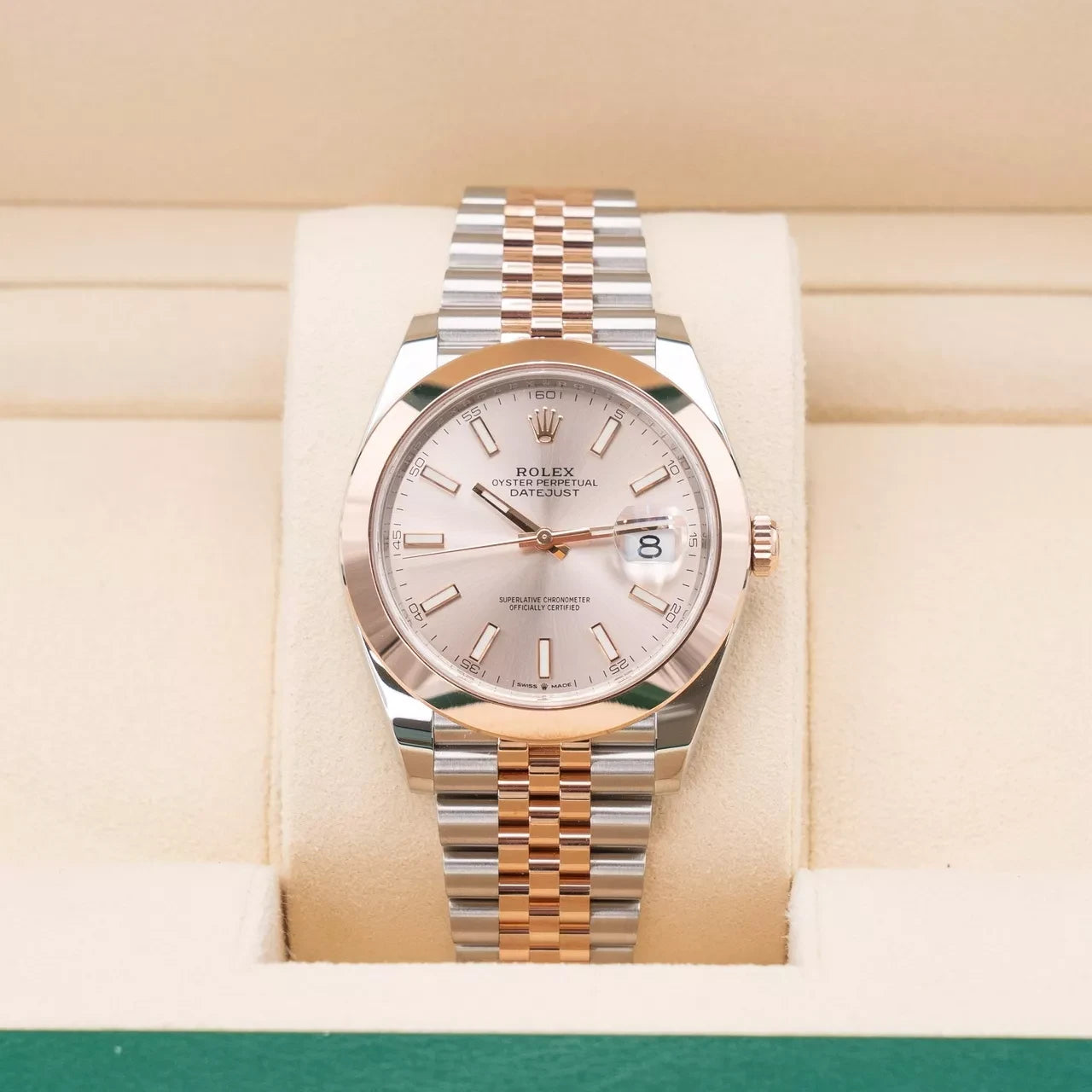 Rolex Datejust 41mm 126301 Sundust Index Oyster Steel and Everose Gold Watch - Image 9