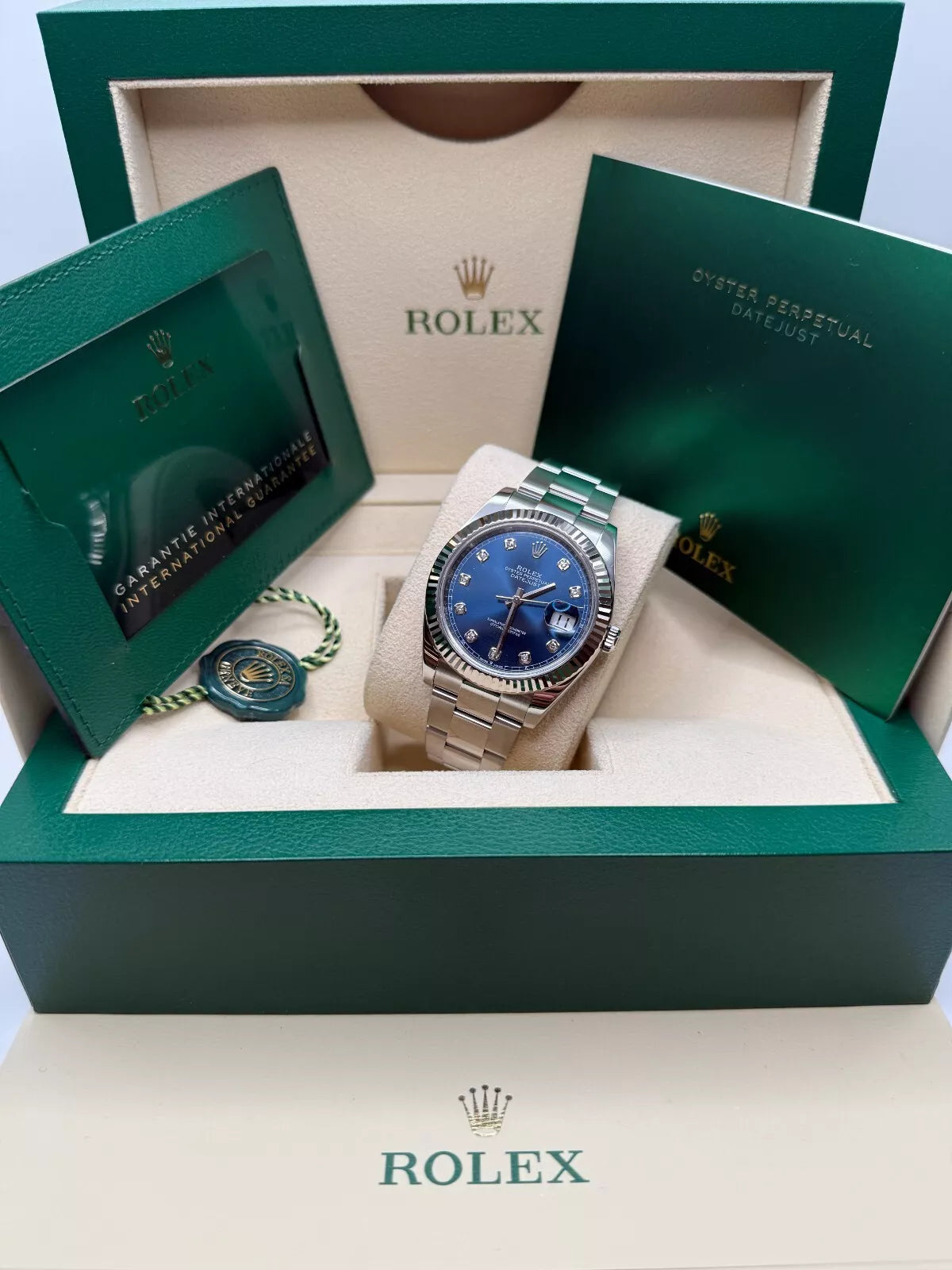 Rolex Datejust 41mm 126334 Blue Diamond Oyster Stainless Steel Mens Watch - Image 9