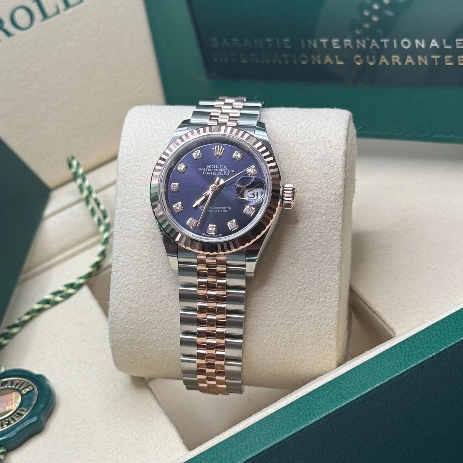 Rolex Lady-Datejust 28mm 279171 Aubergine Diamond Oyster Stainless Steel and Rose Gold - Image 5