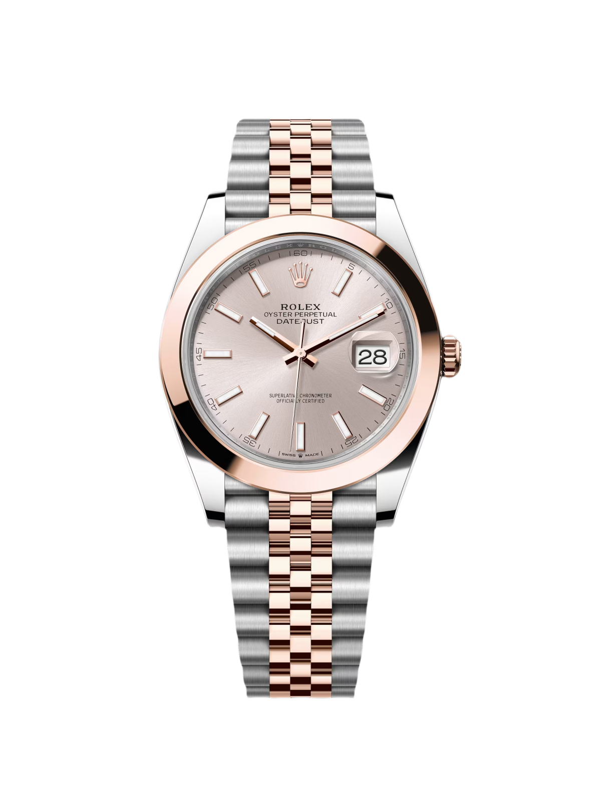 Rolex Datejust 41mm 126301 Sundust Index Oyster Steel and Everose Gold Watch - Image 6
