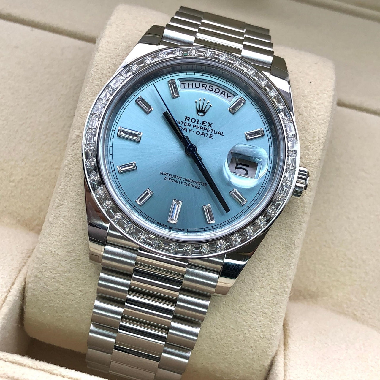 Rolex Day-Date 40mm 228396TBR-0002 Ice Blue Diamonds Dial - Image 5