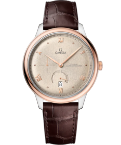 Omega De Ville Prestige 41 mm Linen Dial Stainless Steel and Sedna�?18k Rose Gold Strap 434.23.41.21.09.001