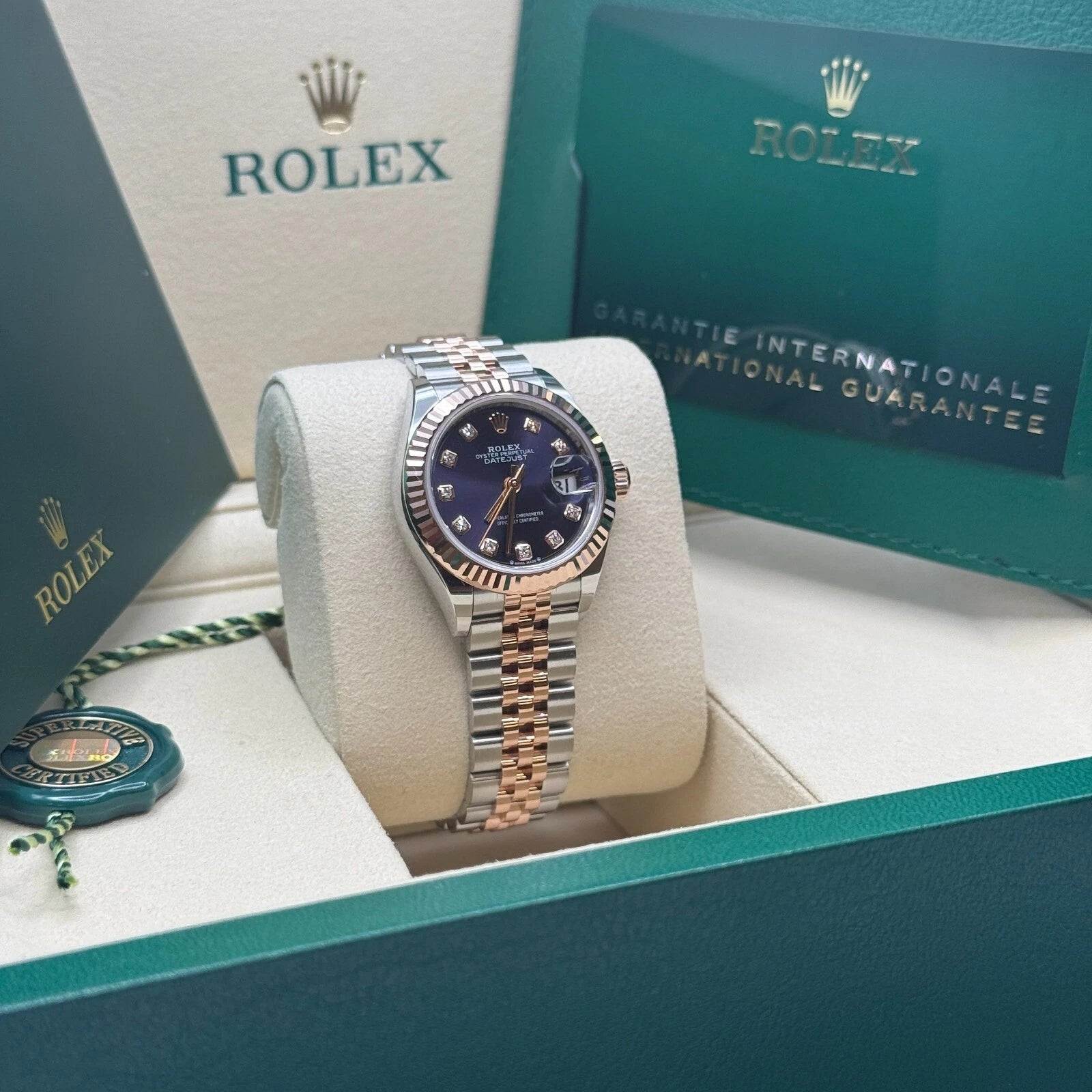 Rolex Lady-Datejust 28mm 279171 Aubergine Diamond Oyster Stainless Steel and Rose Gold - Image 8