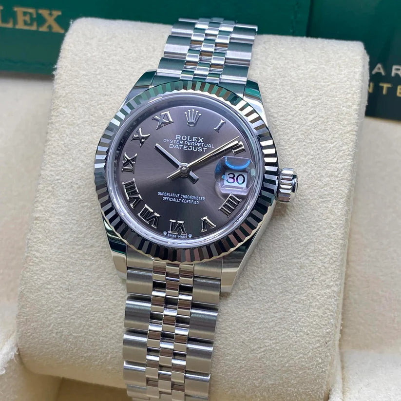 Rolex Lady-Datejust 28mm 279174 Dark Grey Roman Dial Oyster Bracelet - Image 8