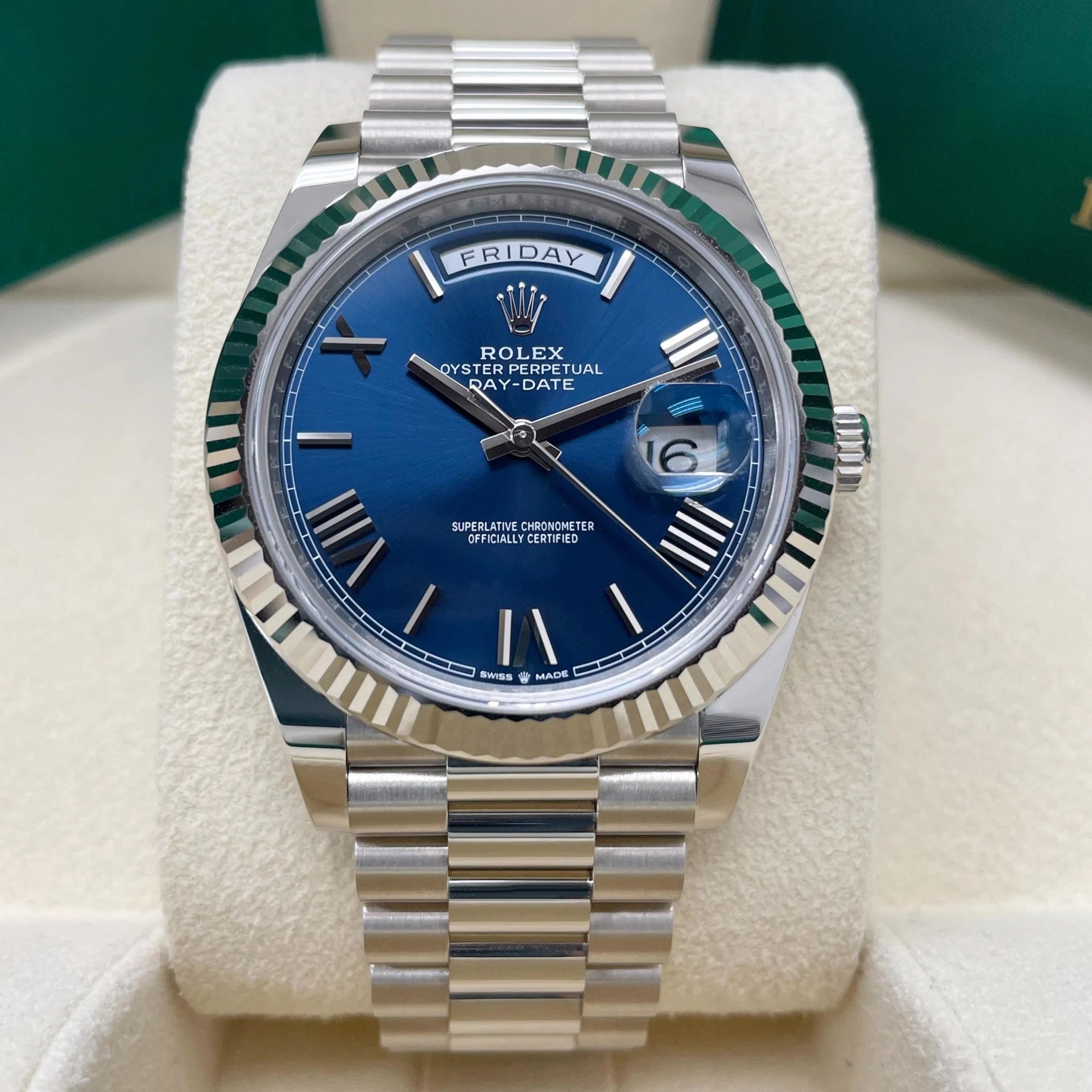 Rolex Day-Date President 40mm Blue Roman Dial 228236-0007 - Image 7